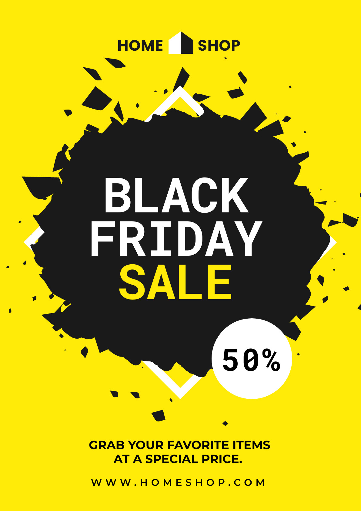 Yellow Shop Black Friday Sale Poster 1191x1684 template