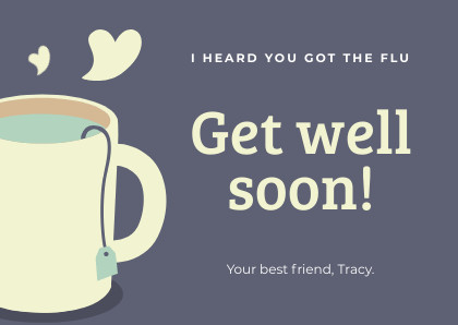 Get Well Tea Cup – Card Template 420x298 template
