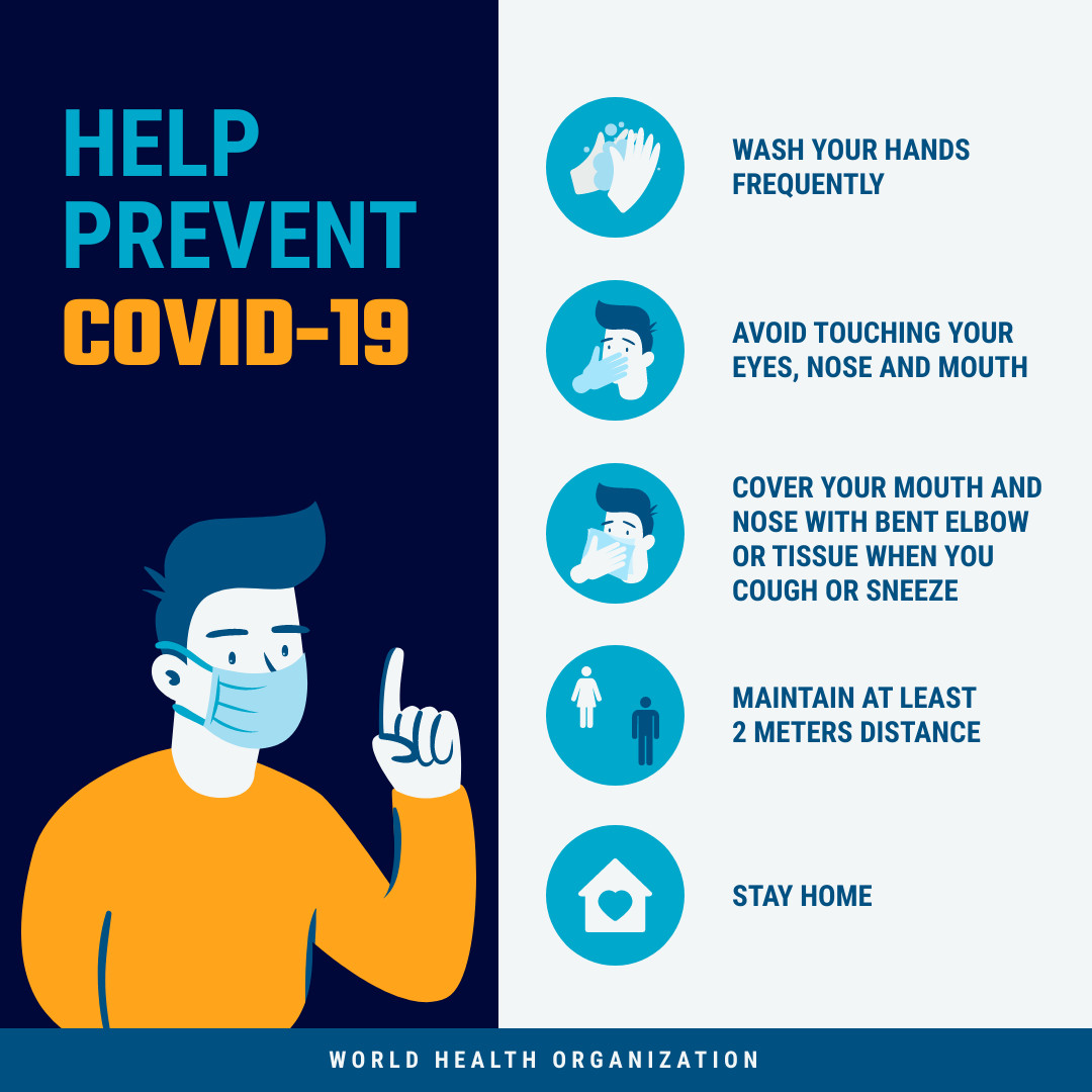 Help prevent COVID-19 WHO 1080x1080 template
