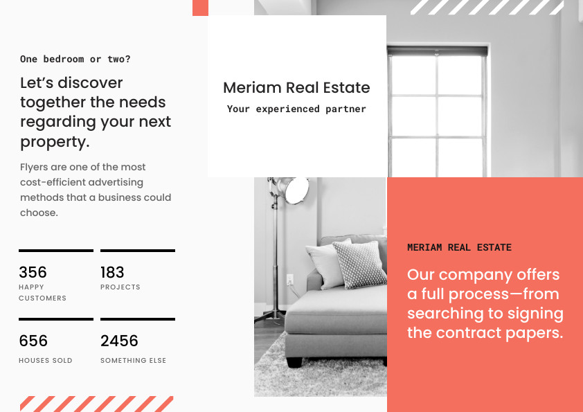 Clean Simple Miriam Real Estate Brochure 842x595 template
