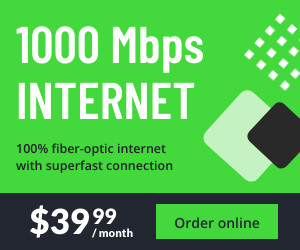 1000 Mbps Fiber Optic Internet 300x250 template
