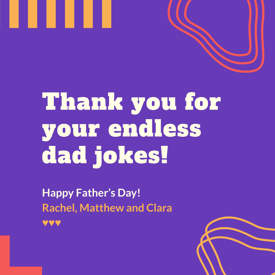 Thank You Father's Day Jokes 1080x1080 template
