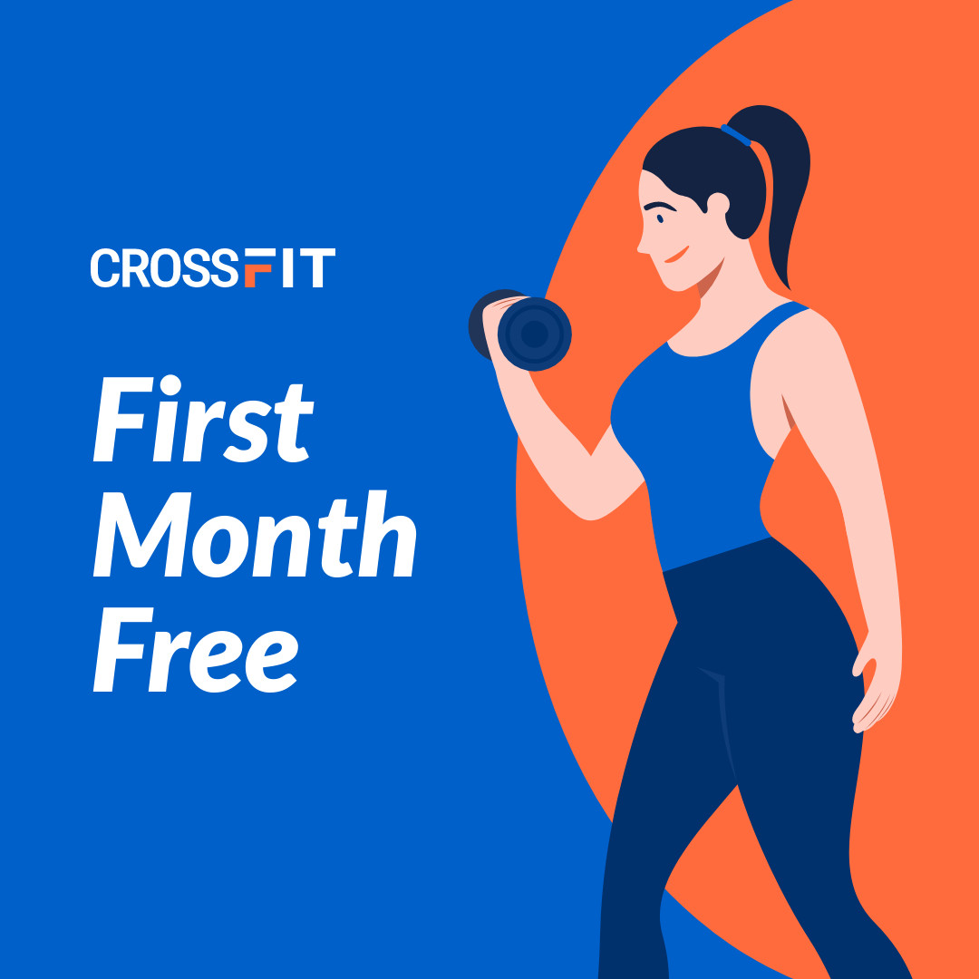 First Month Free Fitness 1080x1080 template
