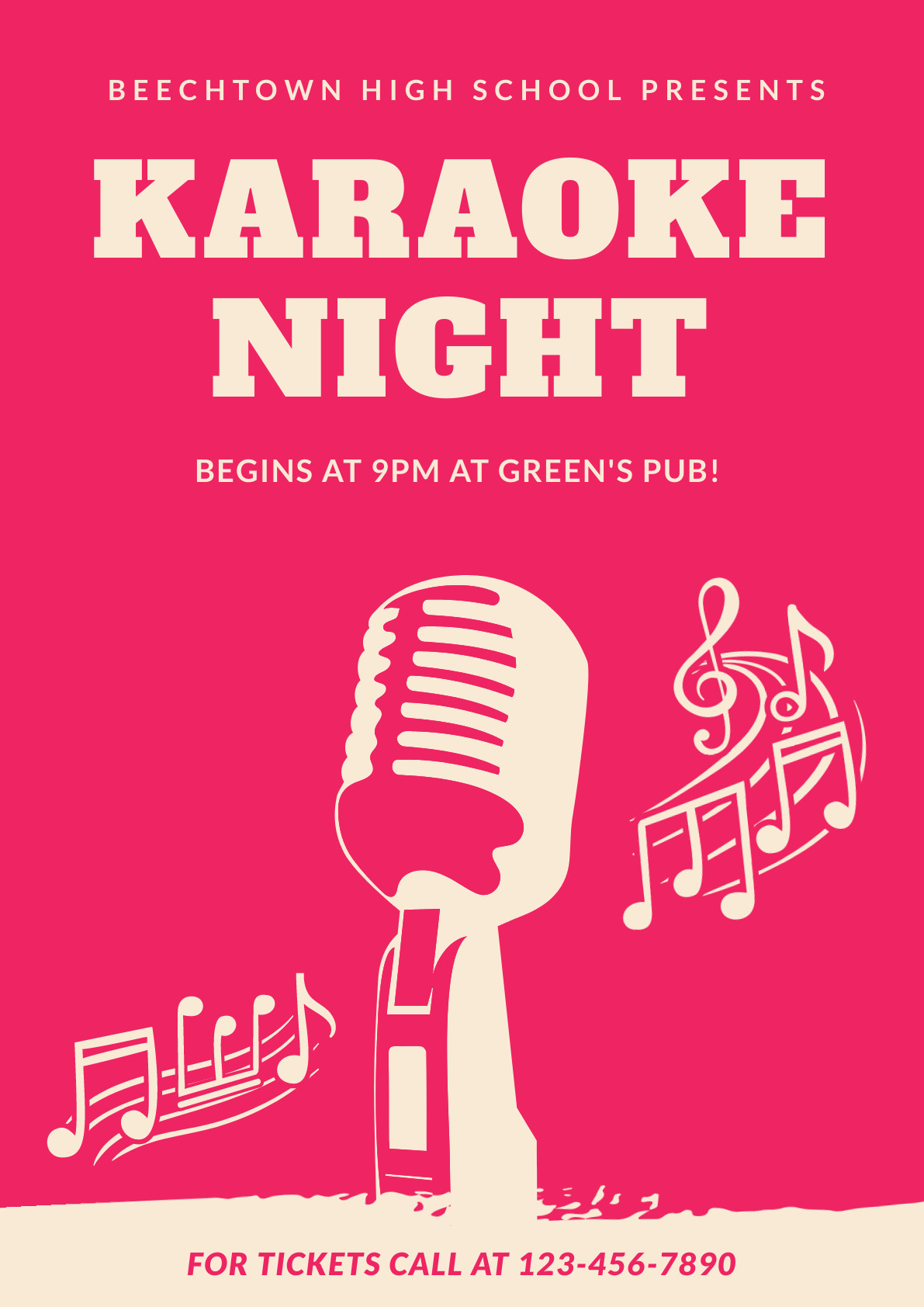 High School Karaoke Night – Poster Template 1191x1684 template