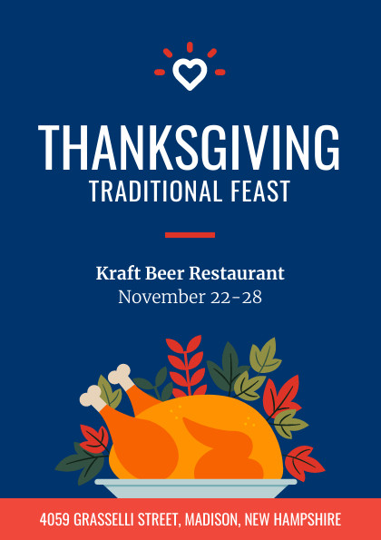 Thanksgiving Traditional Beer Feast Flyer 420x595 template