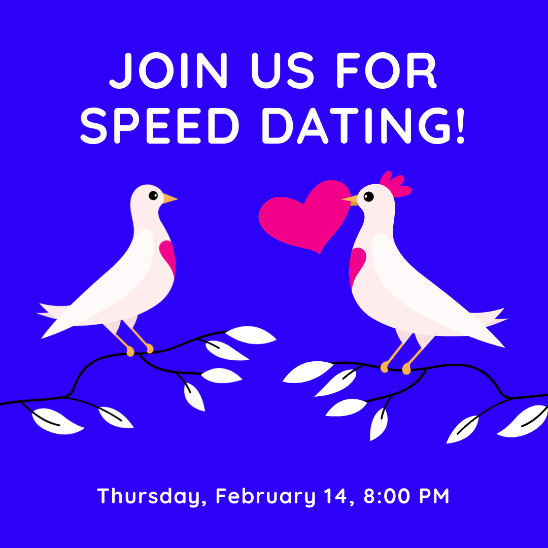Valentine's Day Speed Dating Illustration 1080x1080 template