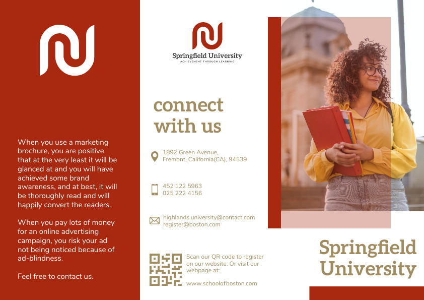 Red Springfield University Brochure 842x595 template