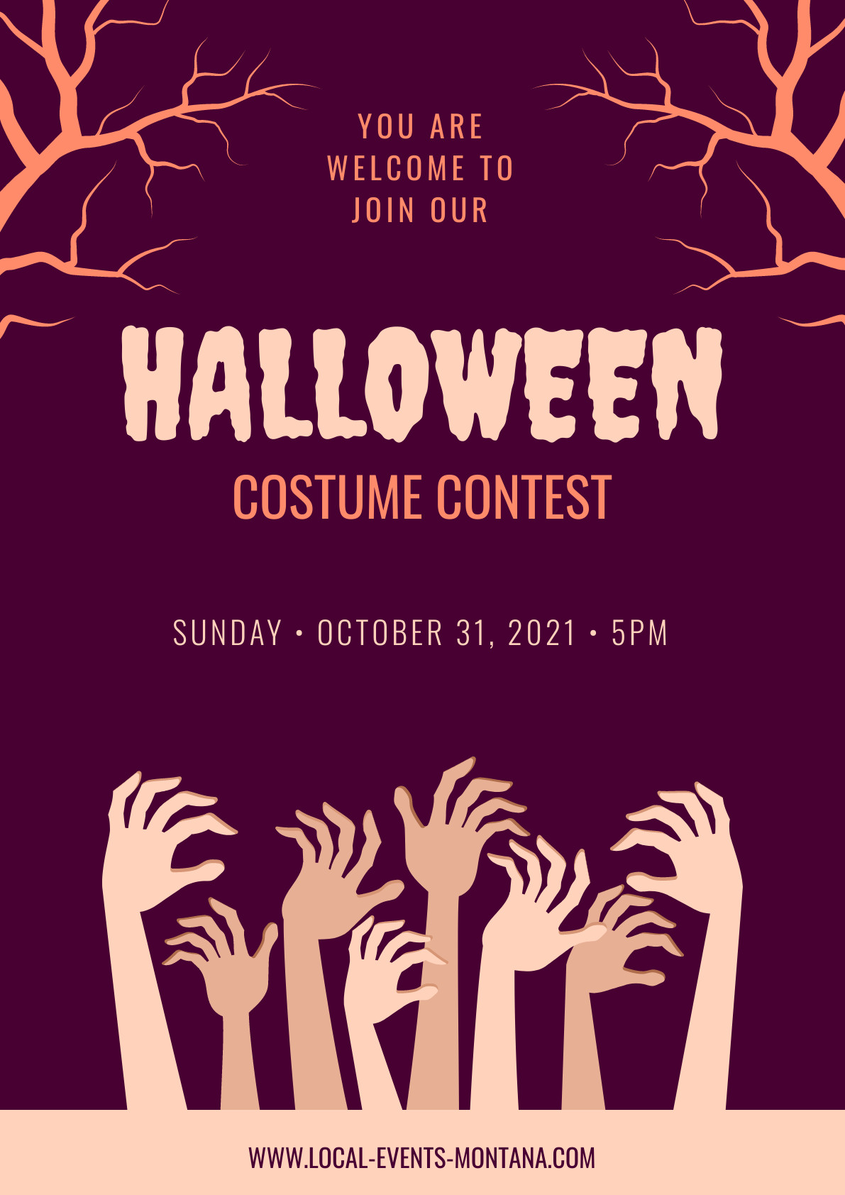 Halloween Costume Contest Montana Poster 1191x1684 template